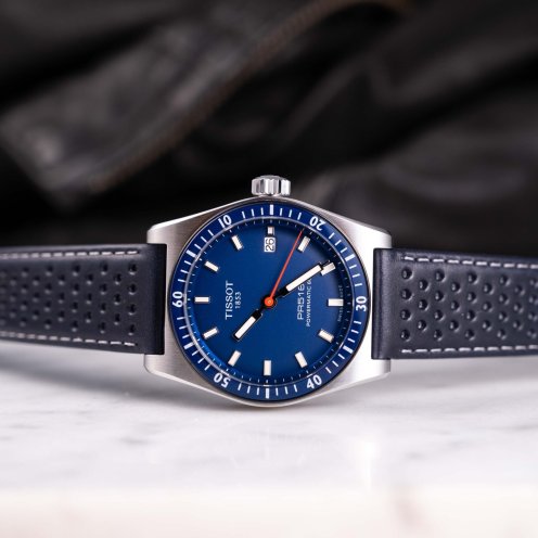 blue-dial Tissot PR516 Powermatic 80