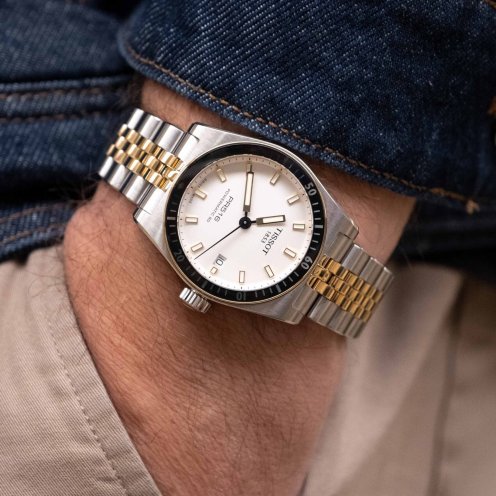 two-tone Tissot PR516 Powermatic 80 pocket shot