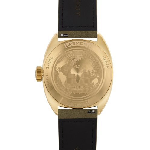 Bremont Terra Nova 40.5mm Date Bronze Green case back