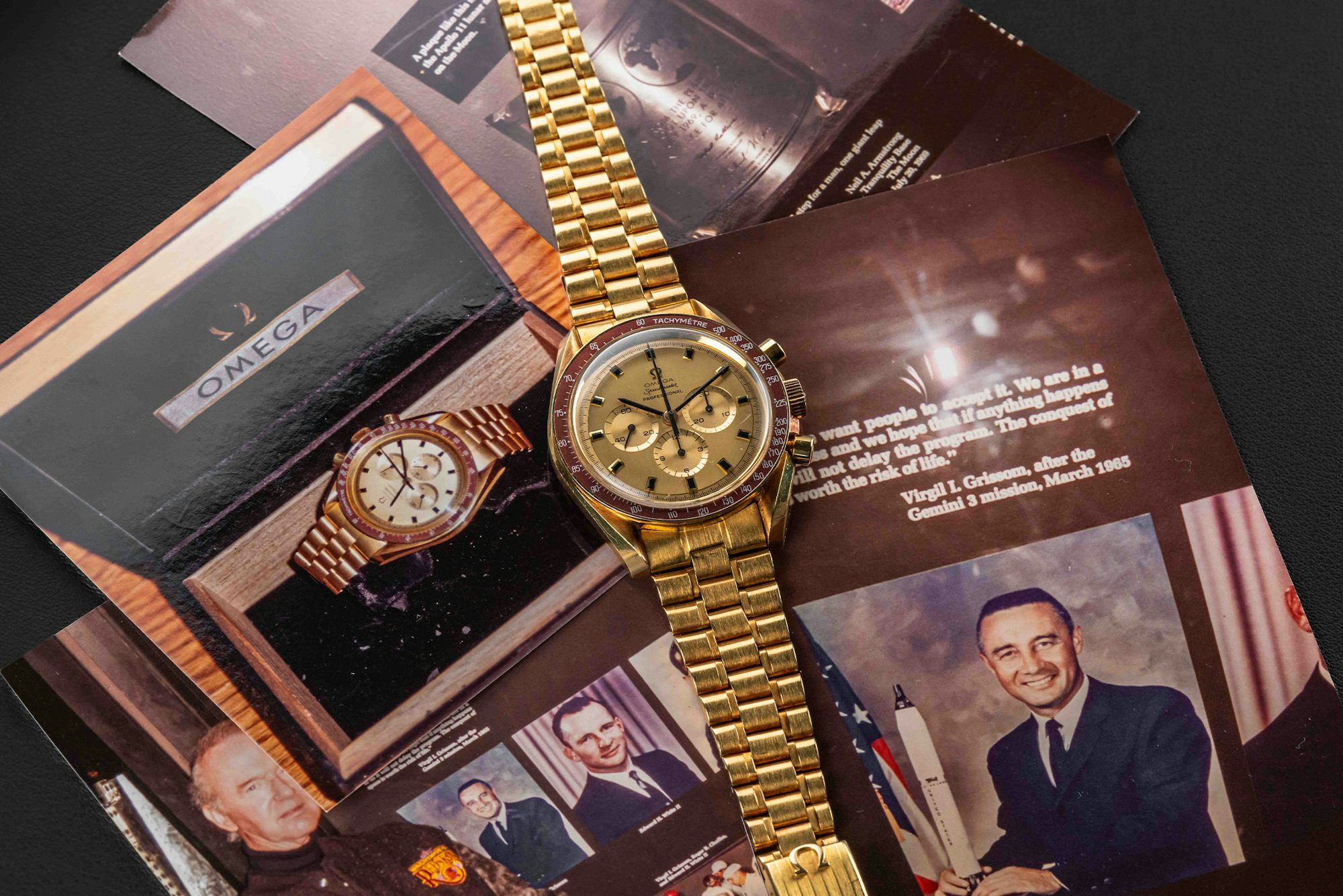 A Gold Omega Speedmaster