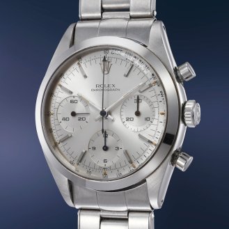 steel Rolex Chronograph ref. 6238 "Pre-Daytona" with silver dial and Oyster bracelet