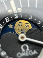 close-up of Omega Speedmaster Professional moonphase display
