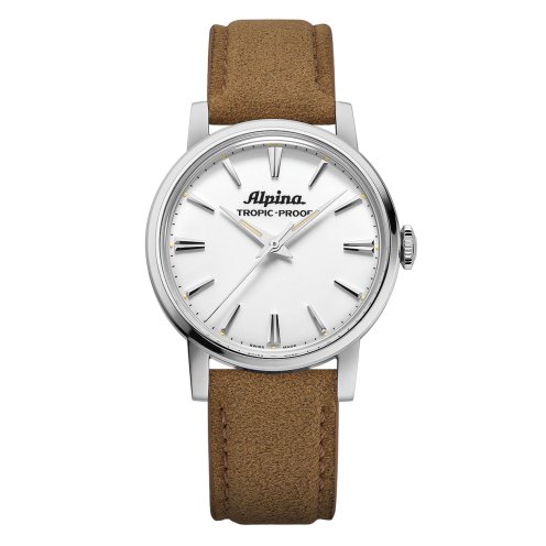 Alpina Heritage Tropic-Proof with white dial, head on