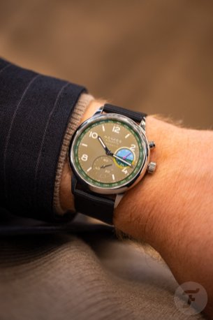 Nomos Club Sport Neomatik Worldtimer Jungle wrist shot