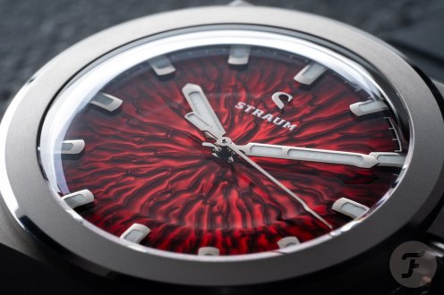 Straum × Fratello Jan Mayen Titanium dial up close
