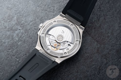 Straum × Fratello Jan Mayen Titanium case back and movement